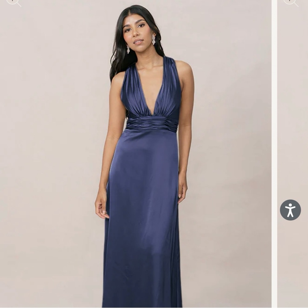 revelry dylan satin dress indie blue
